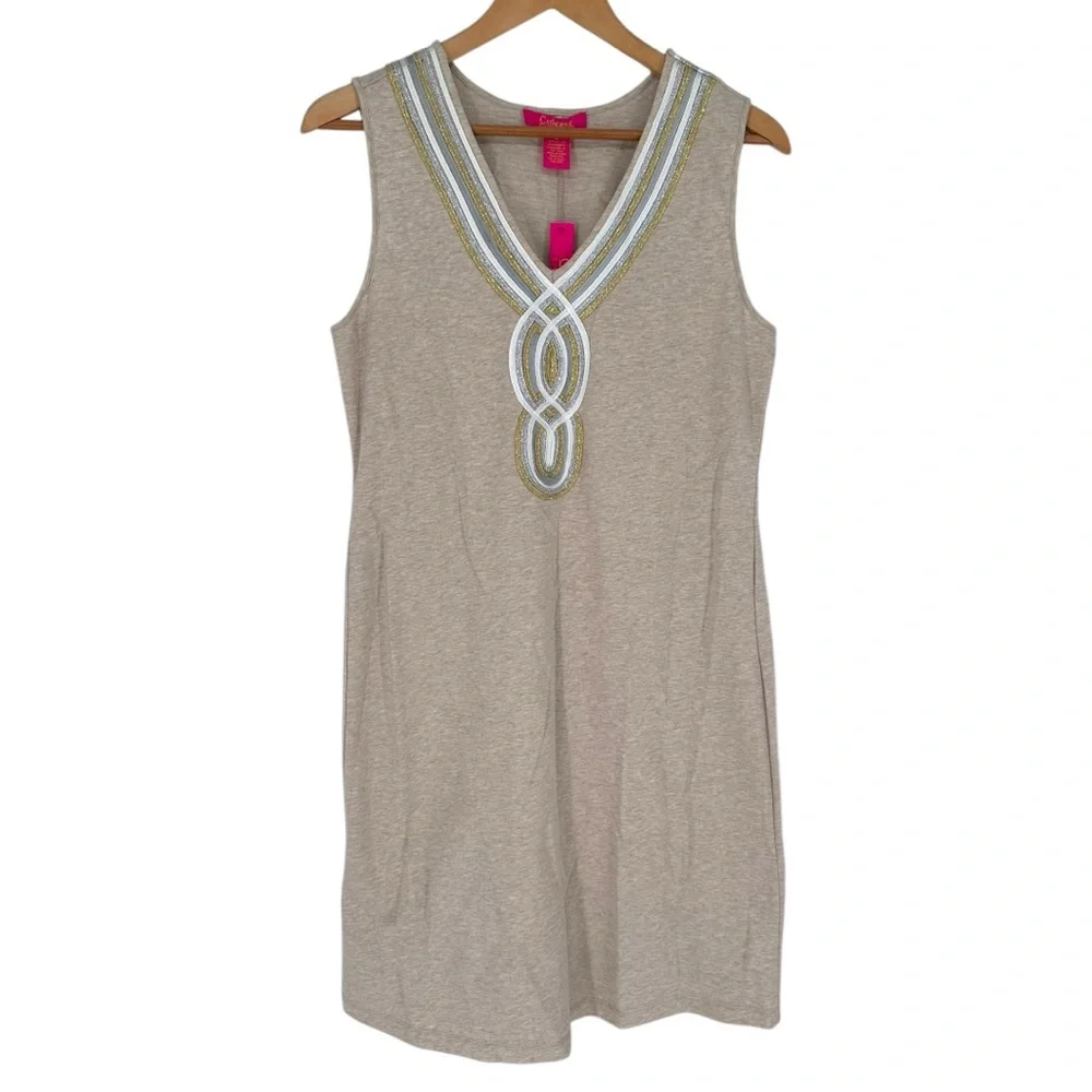 Catherine Malandrino French Terry Dress in Oatmeal Heather size Medium Cotton - Picture 1 of 10